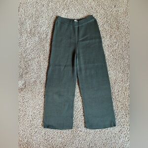 NWT OZMA Organic Tanguis Cotton Knit Trousers 100% Organic Cotton Green MEDIUM